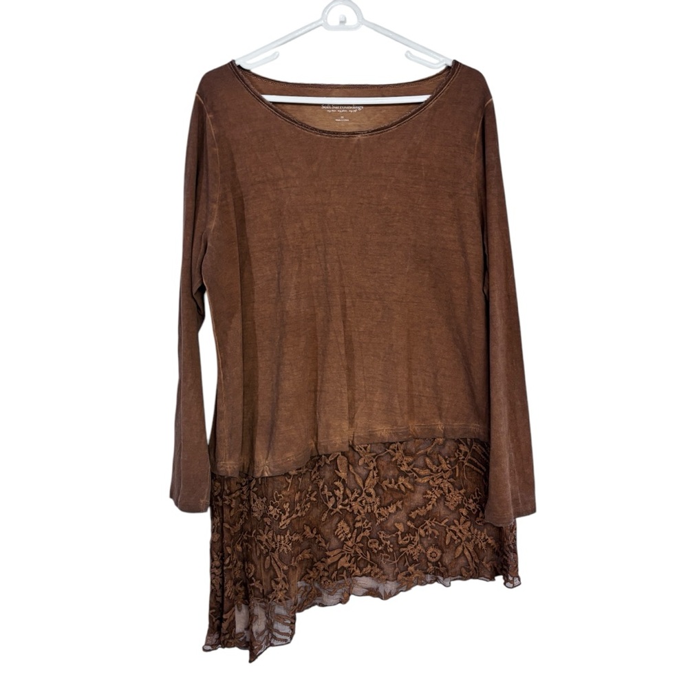 Soft Surroundings Hi-lo Lace Detail Tunic 1X